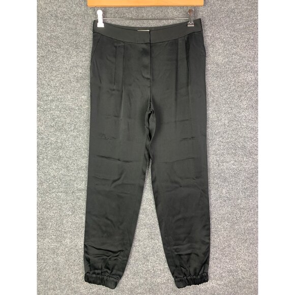 Kate Spade New York Black Pleated‎ Satin Pant Women’s Size 2 - Picture 1 of 10